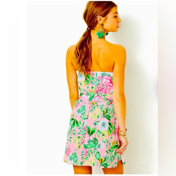 Lilly Pulitzer Kylo Strapless Skirted Romper Multi Via Amore Spritzer NWT - Picture 2 of 15